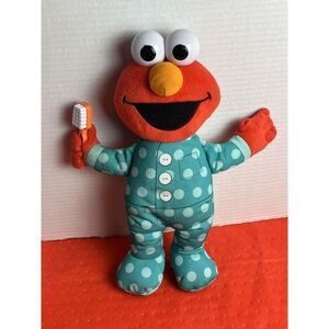 2019 Hasbro Sesame Street BRUSHY BRUSH ELMO Talking Singing Plush 12" Tested ✅